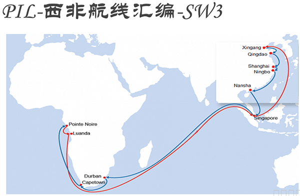 pil西非航线，旭洲物流，非洲出口