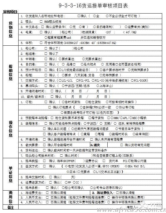 旭洲物流带来货代工作常用表格汇总，同行请收好